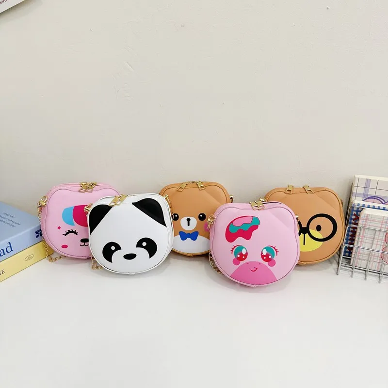Kid'S Pu Leather Animal Cartoon Cute Round Zipper Shoulder Bag display picture 18