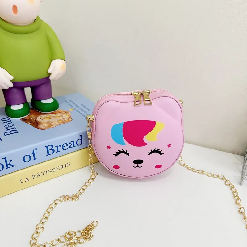 Kid'S Pu Leather Animal Cartoon Cute Round Zipper Shoulder Bag display picture 19