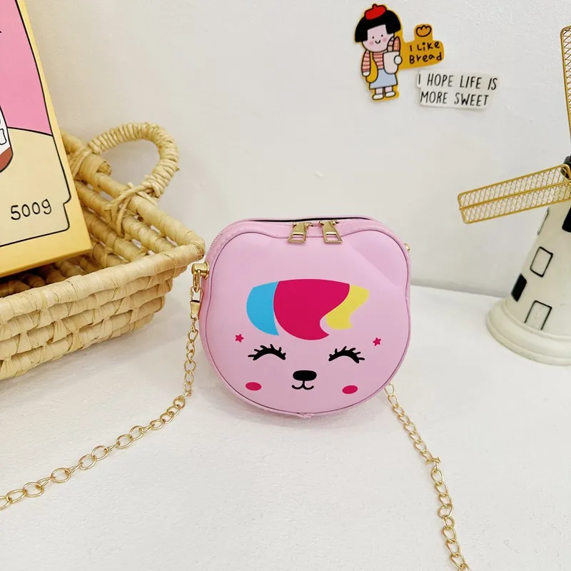 Kid'S Pu Leather Animal Cartoon Cute Round Zipper Shoulder Bag display picture 34