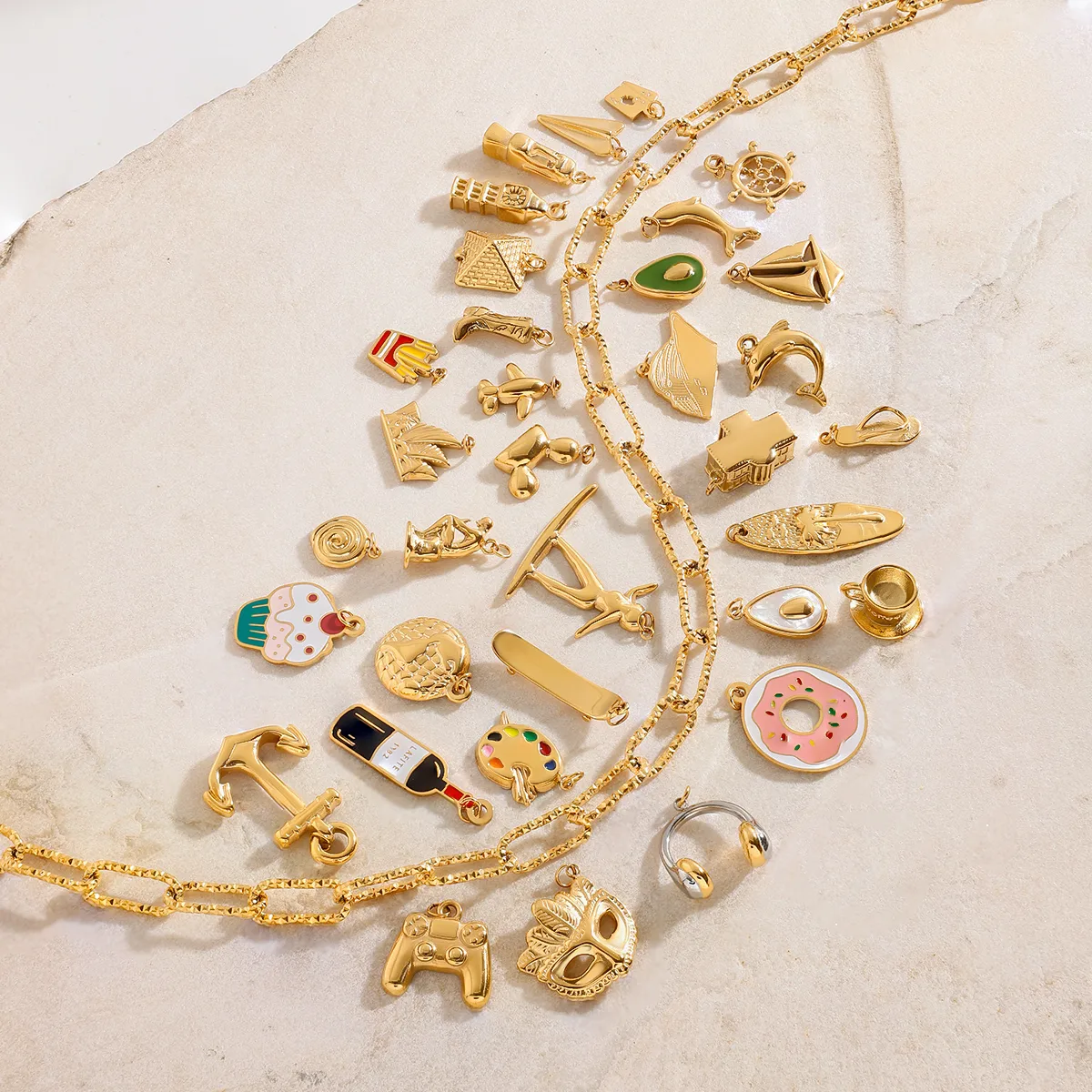 Basic Vacation Simple Style Geometric Underwater World Starfish 316 Stainless Steel  Multi Charms Bracelet Multi Charms Necklace Bikini Pendants display picture 2