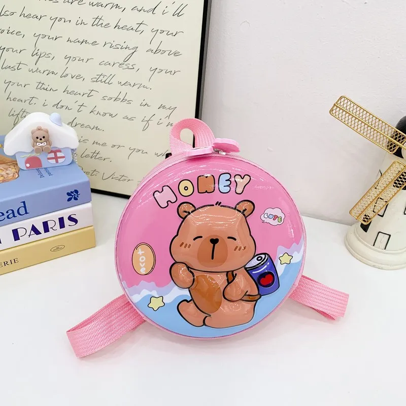 Kid'S PVC Nylon Cartoon Capybara Cute Round Zipper Functional Backpack display picture 25