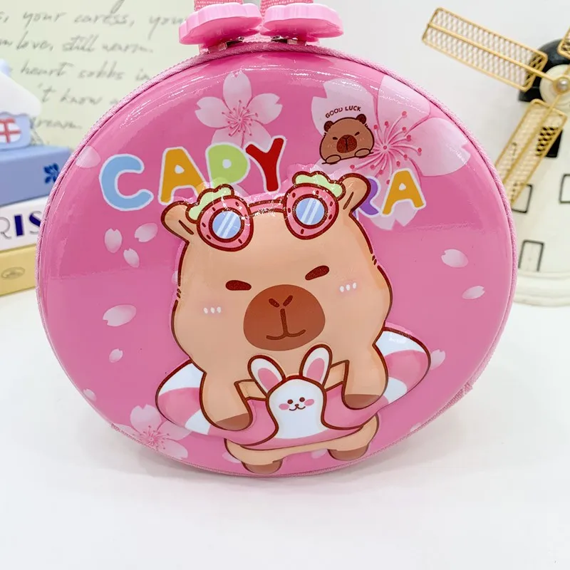 Kid'S PVC Nylon Cartoon Capybara Cute Round Zipper Functional Backpack display picture 12