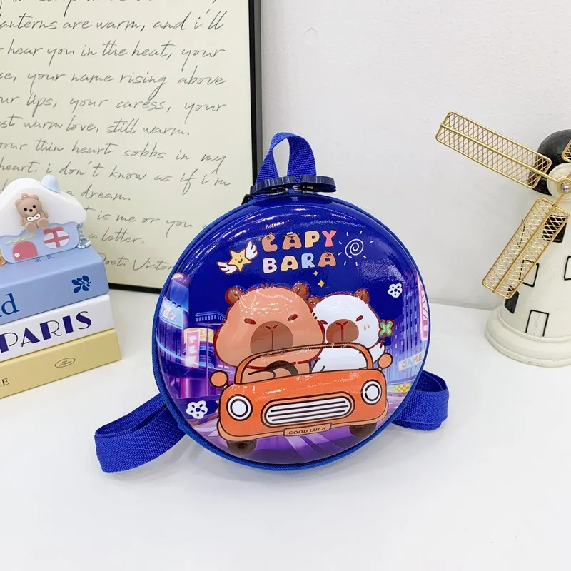 Kid'S PVC Nylon Cartoon Capybara Cute Round Zipper Functional Backpack display picture 14