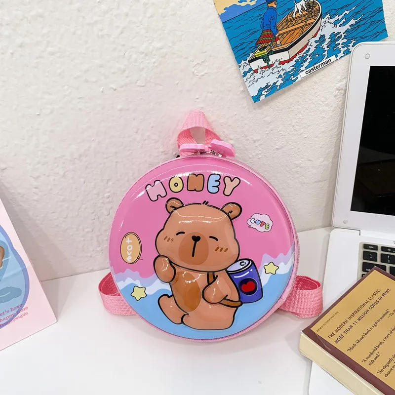 Kid'S PVC Nylon Cartoon Capybara Cute Round Zipper Functional Backpack display picture 47