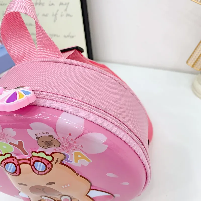 Kid'S PVC Nylon Cartoon Capybara Cute Round Zipper Functional Backpack display picture 34