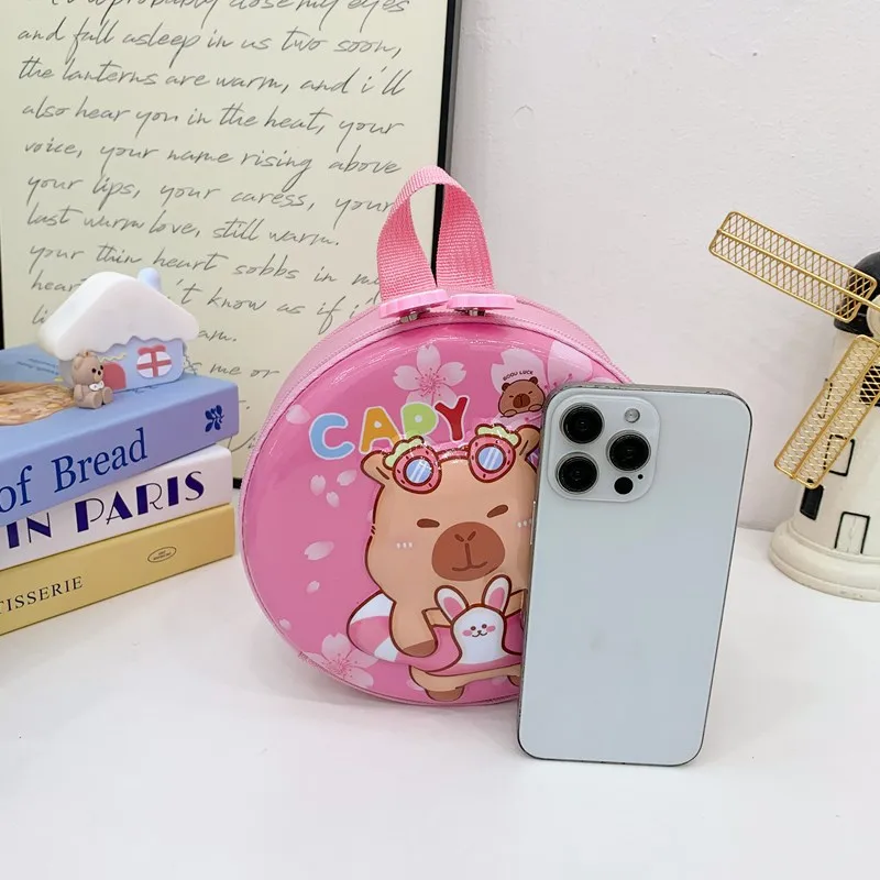 Kid'S PVC Nylon Cartoon Capybara Cute Round Zipper Functional Backpack display picture 38