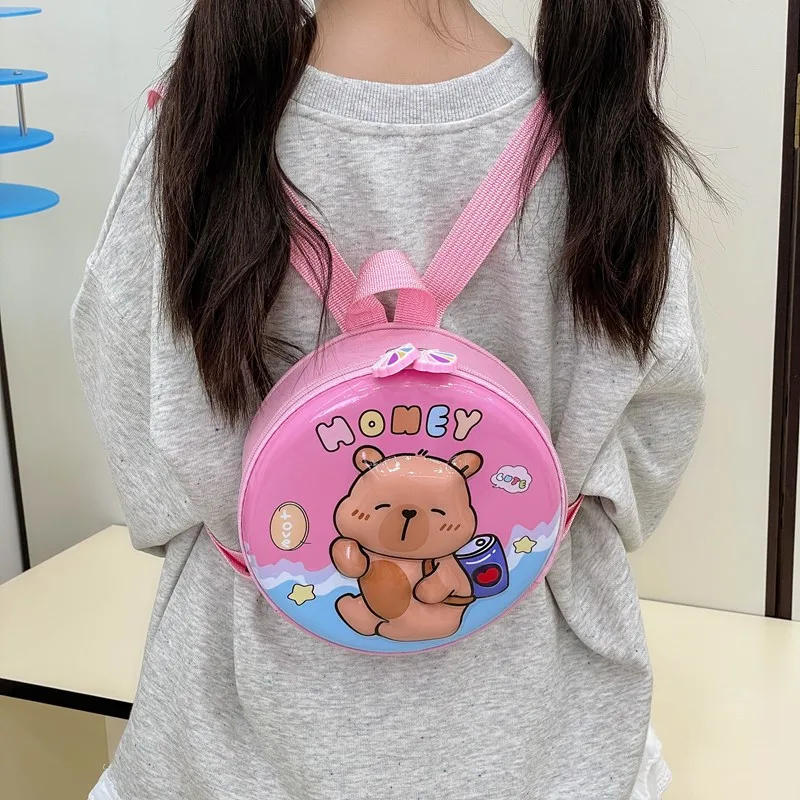 Kid'S PVC Nylon Cartoon Capybara Cute Round Zipper Functional Backpack display picture 51