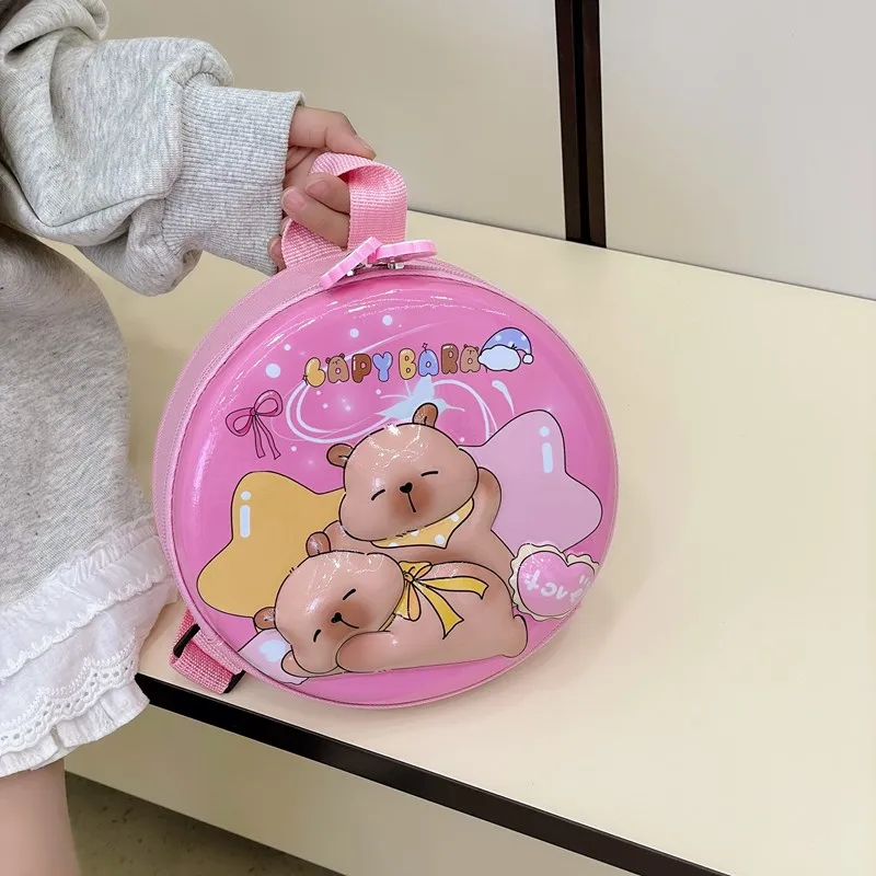 Kid'S PVC Nylon Cartoon Capybara Cute Round Zipper Functional Backpack display picture 53