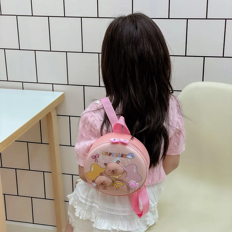 Kid'S PVC Nylon Cartoon Capybara Cute Round Zipper Functional Backpack display picture 69