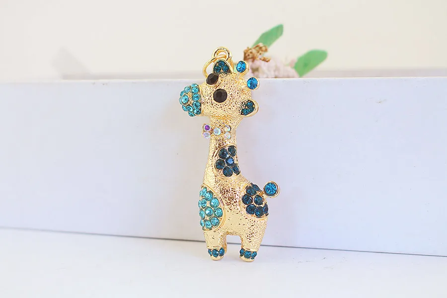 1 Piece Sweet Simple Style Giraffe Alloy Inlay Rhinestones Women's Keychain display picture 5