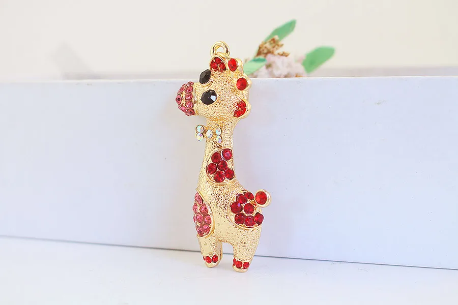 1 Piece Sweet Simple Style Giraffe Alloy Inlay Rhinestones Women's Keychain display picture 9