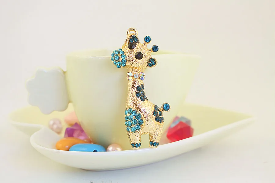 1 Piece Sweet Simple Style Giraffe Alloy Inlay Rhinestones Women's Keychain display picture 3