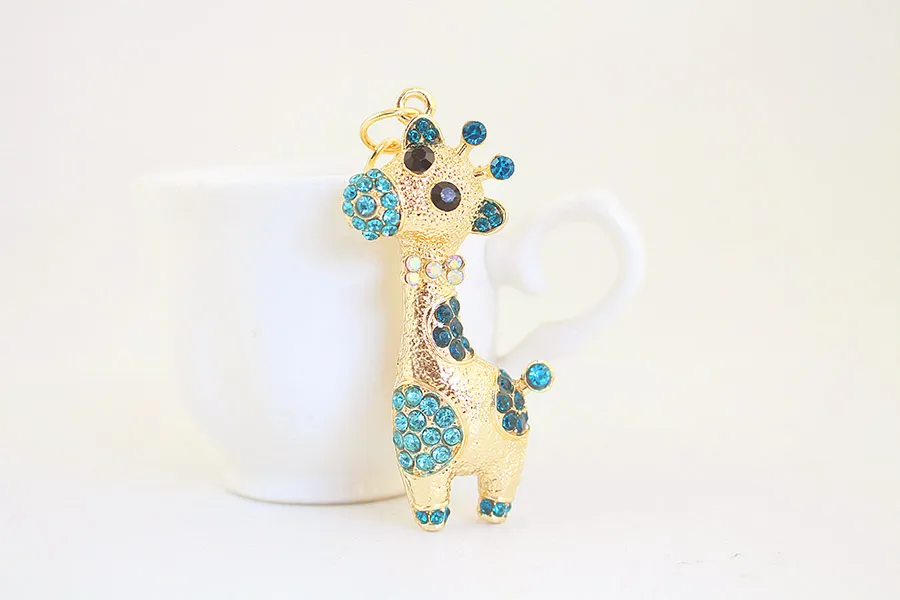 1 Piece Sweet Simple Style Giraffe Alloy Inlay Rhinestones Women's Keychain display picture 13