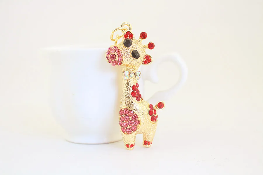 1 Piece Sweet Simple Style Giraffe Alloy Inlay Rhinestones Women's Keychain display picture 7