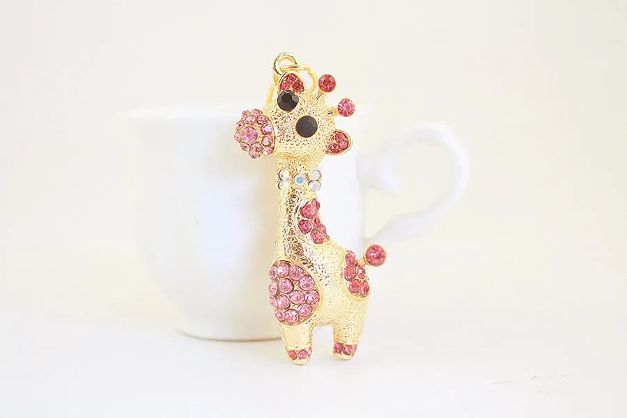 1 Piece Sweet Simple Style Giraffe Alloy Inlay Rhinestones Women's Keychain display picture 8