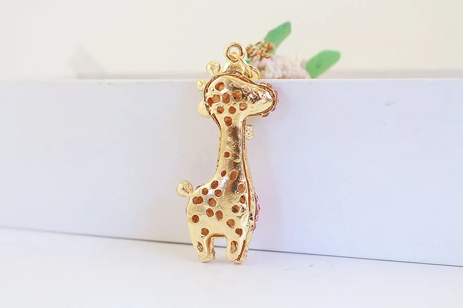 1 Piece Sweet Simple Style Giraffe Alloy Inlay Rhinestones Women's Keychain display picture 6