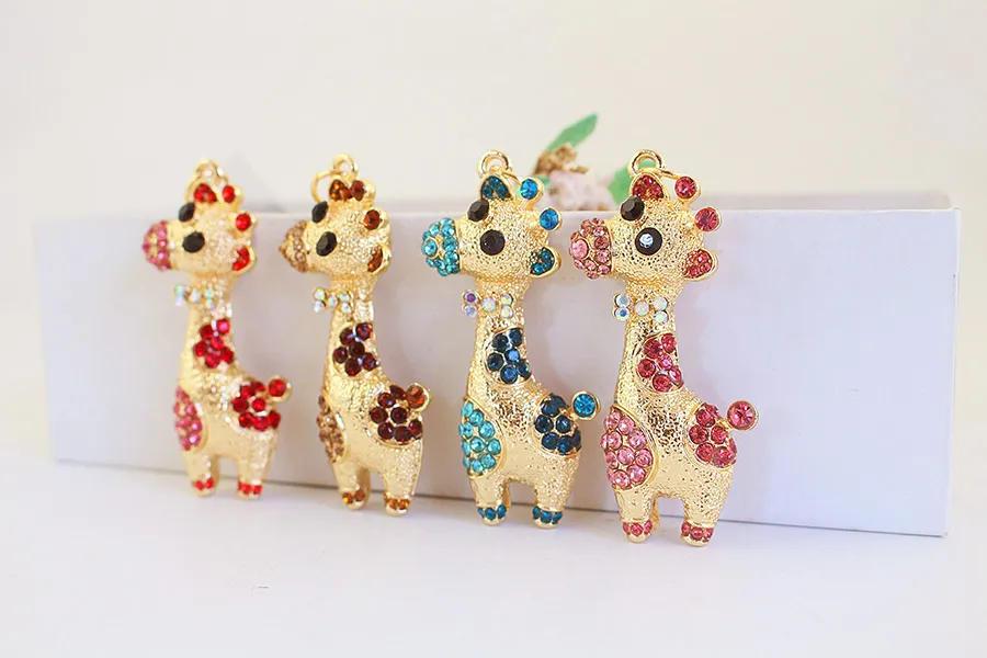 1 Piece Sweet Simple Style Giraffe Alloy Inlay Rhinestones Women's Keychain display picture 14