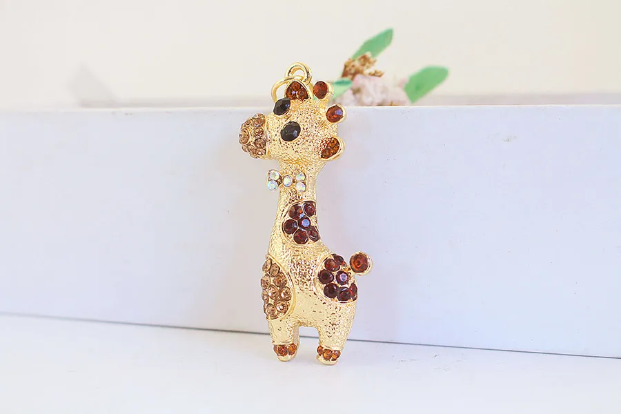 1 Piece Sweet Simple Style Giraffe Alloy Inlay Rhinestones Women's Keychain display picture 11