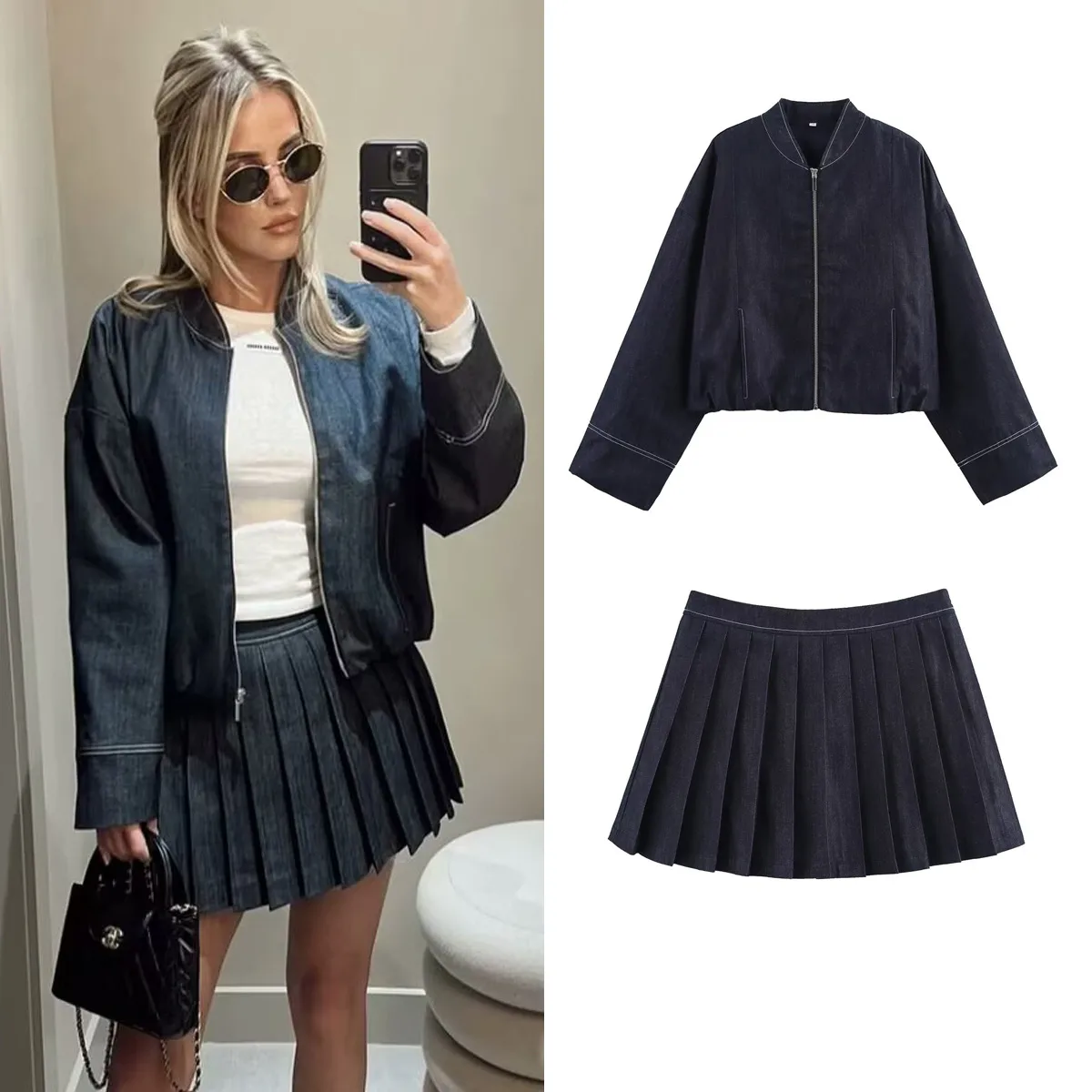 Daily Street Women's Streetwear Solid Color Polyester Skirt Co-ord Set Shorts Sets display picture 1