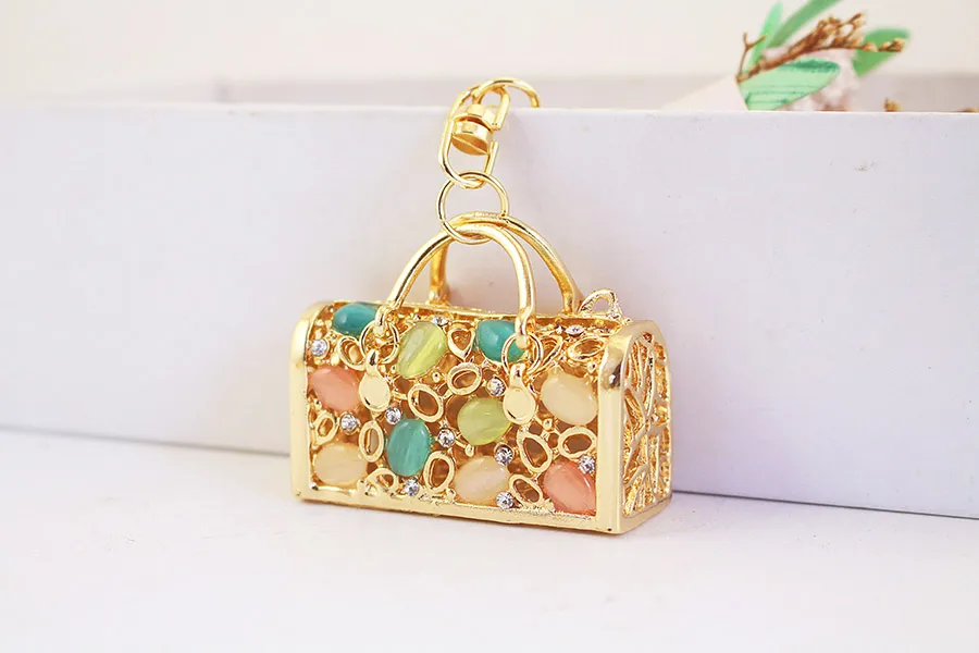 1 Piece Simple Style Classic Style Bag Alloy Inlay Rhinestones Unisex Keychain display picture 1