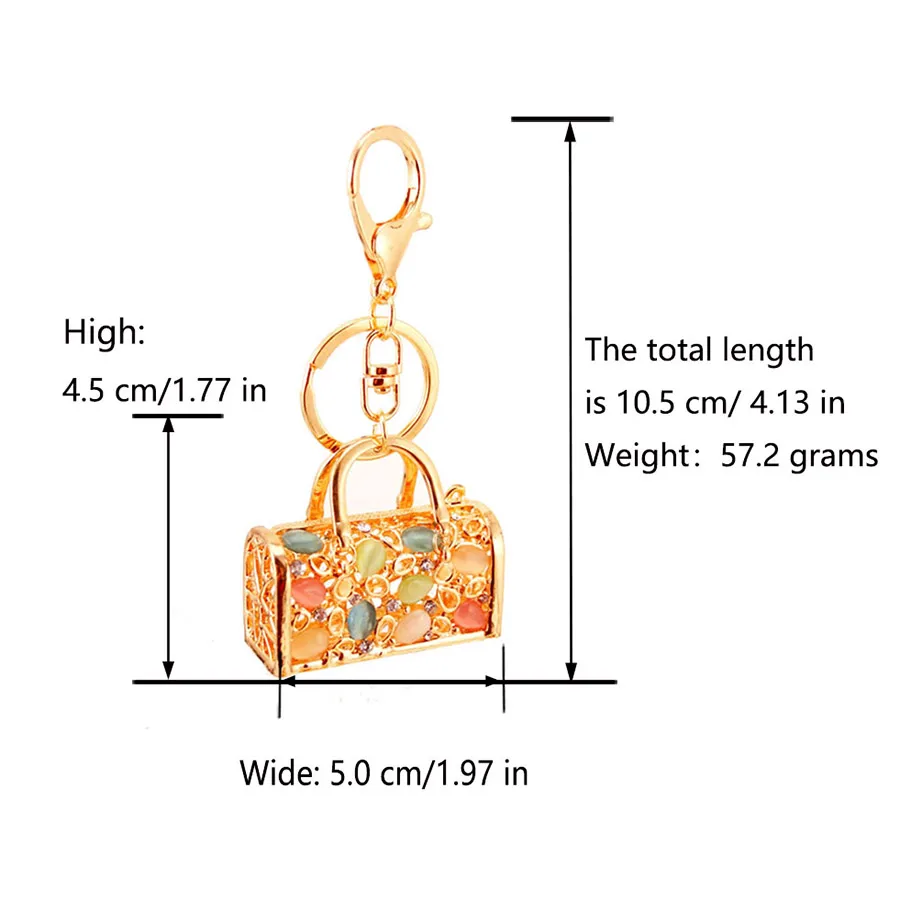 1 Piece Simple Style Classic Style Bag Alloy Inlay Rhinestones Unisex Keychain display picture 5