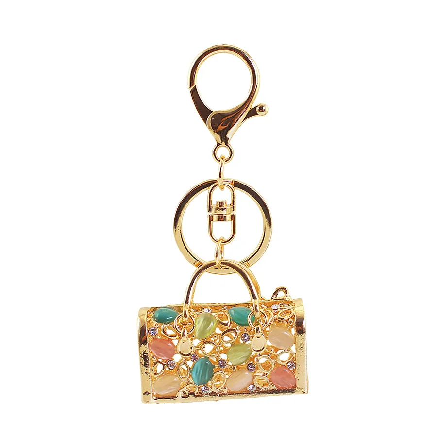 1 Piece Simple Style Classic Style Bag Alloy Inlay Rhinestones Unisex Keychain display picture 3