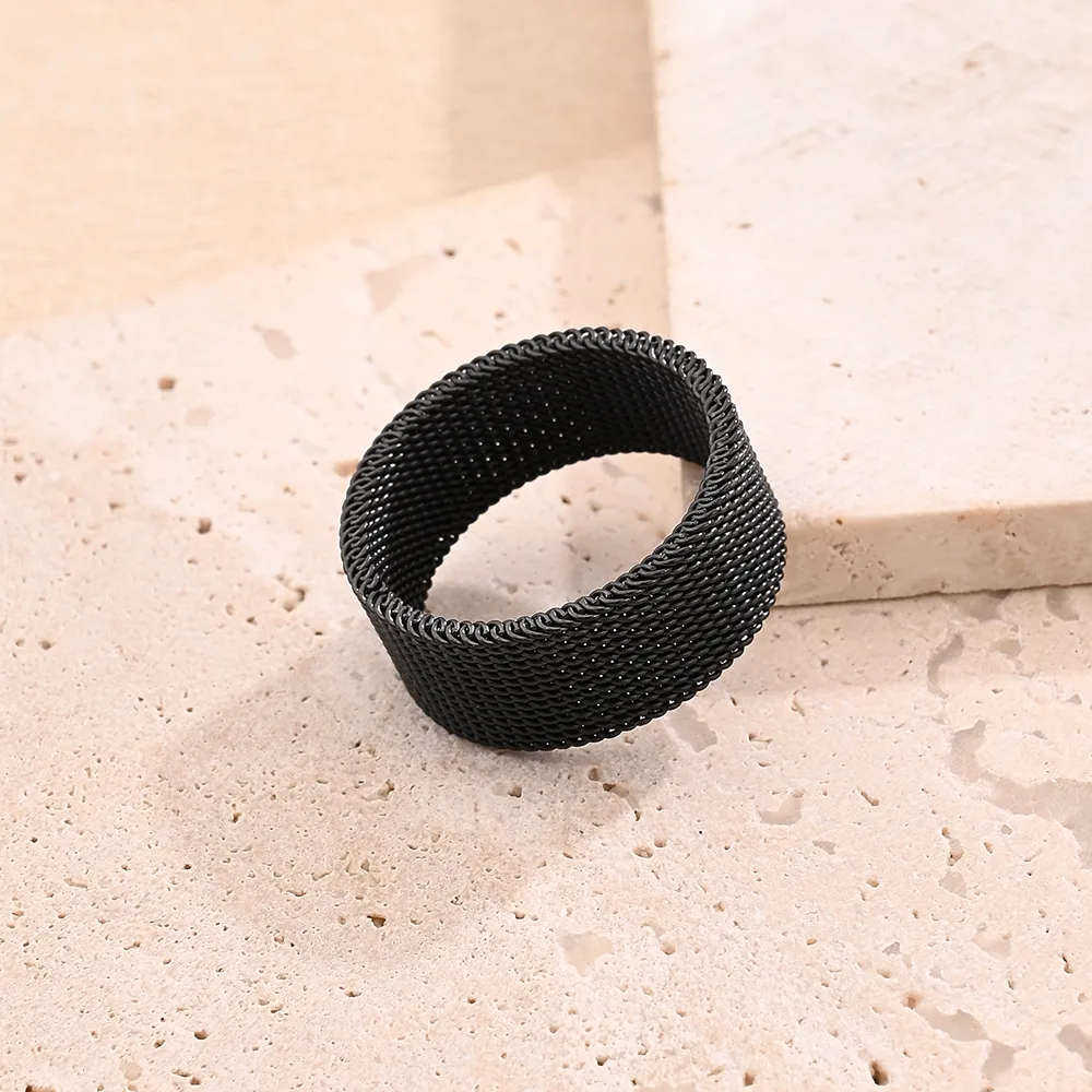 Vacation Modern Style Braid Mesh 201 Stainless Steel Polishing Plating Braid 18K Gold Plated Rose Gold Plated Unisex Rings display picture 3