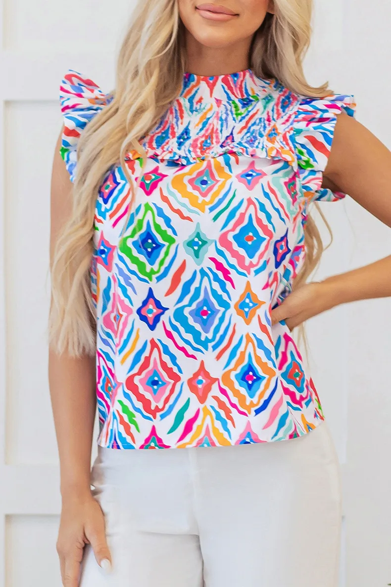 Women's Vest Sleeveless Blouses Casual Simple Style Streetwear Geometric display picture 1