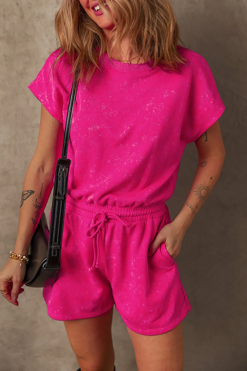 Women's Holiday Daily Selfie Casual Simple Style Streetwear Solid Color Shorts Rompers display picture 1