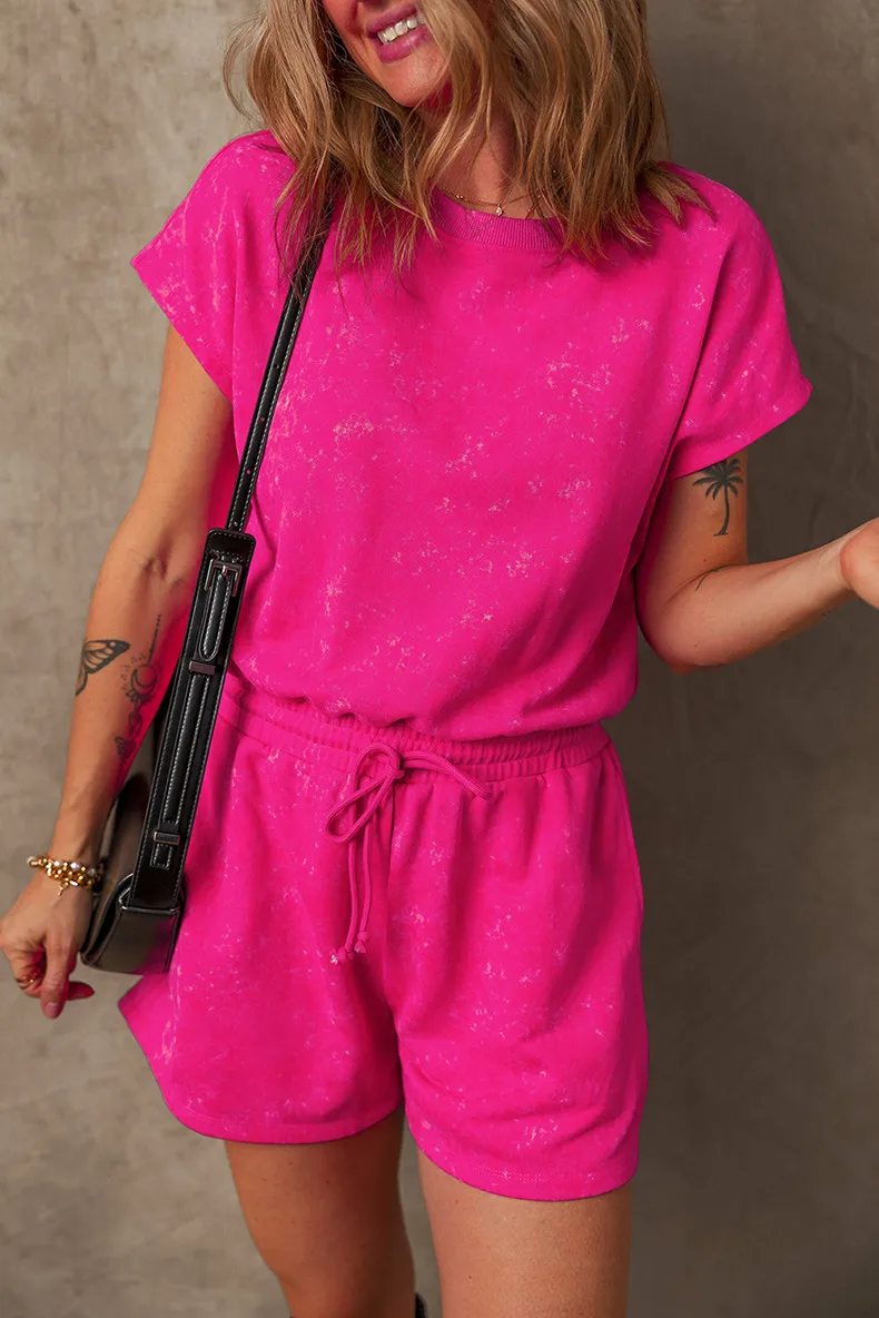 Women's Holiday Daily Selfie Casual Simple Style Streetwear Solid Color Shorts Rompers display picture 3