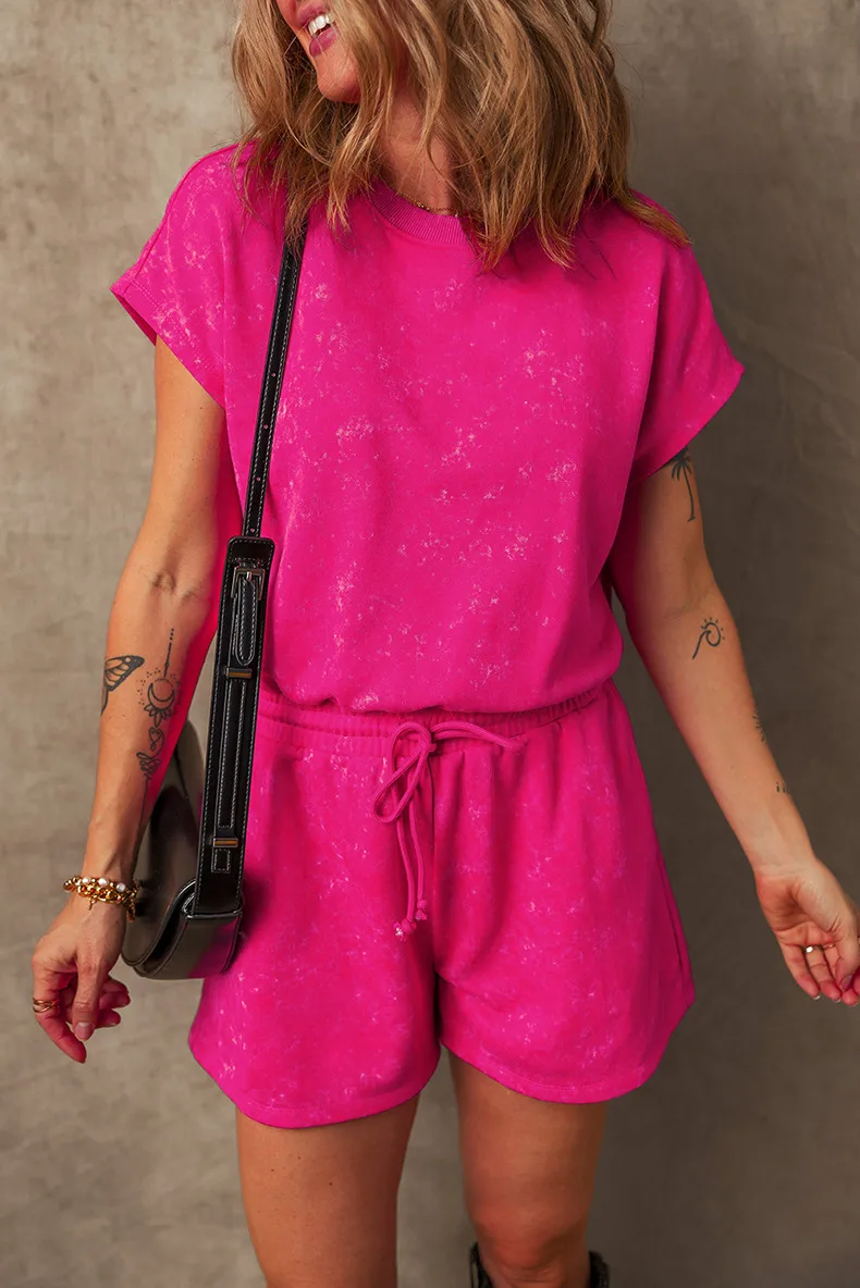 Women's Holiday Daily Selfie Casual Simple Style Streetwear Solid Color Shorts Rompers display picture 4