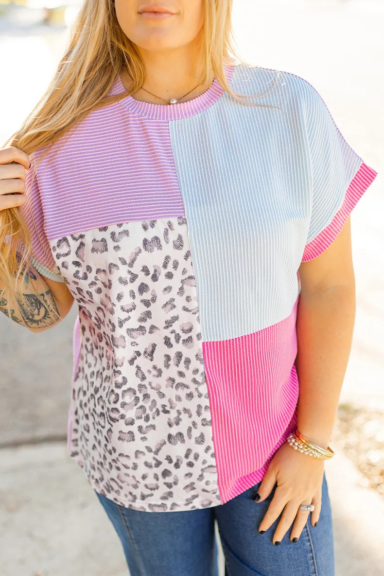 T-shirt Short Sleeve Plus Size Tops Elegant Lady Streetwear Leopard display picture 1
