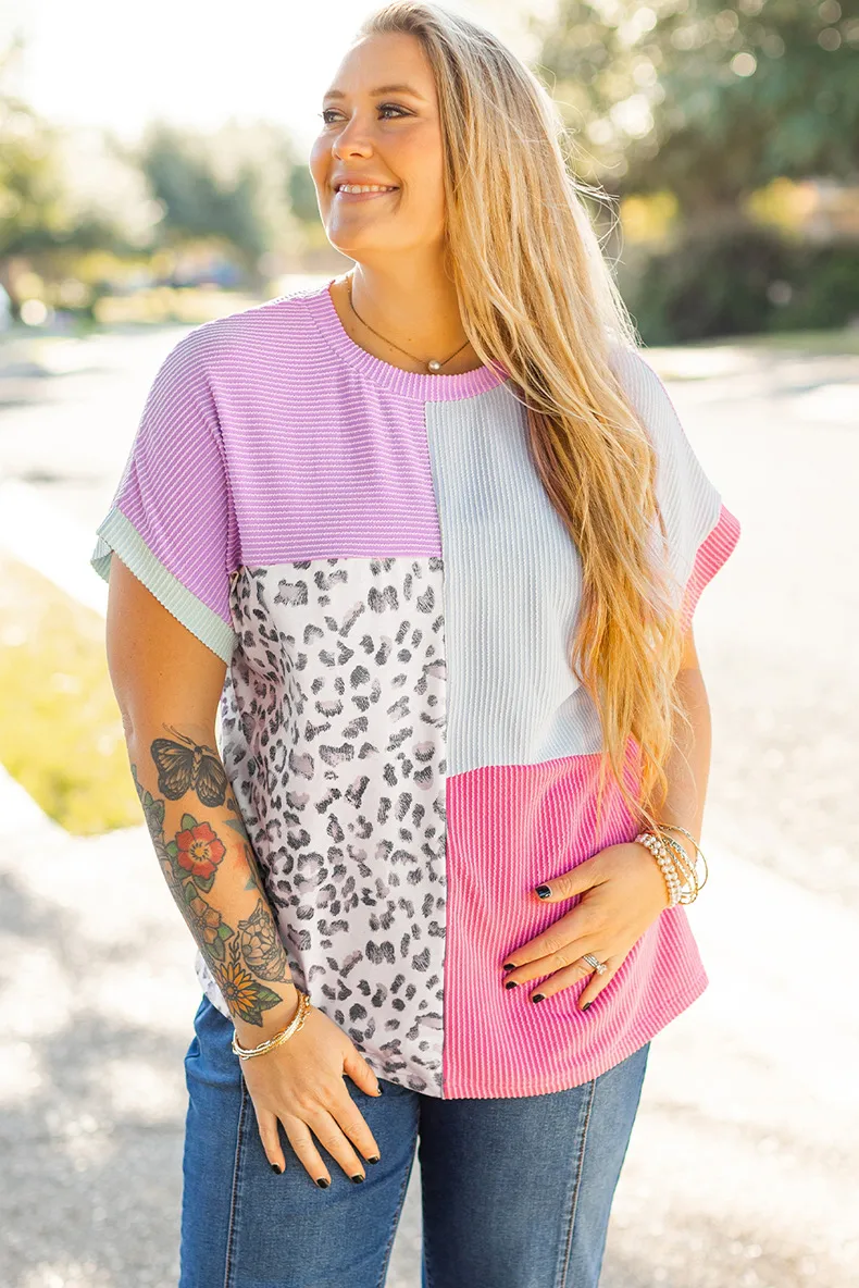T-shirt Short Sleeve Plus Size Tops Elegant Lady Streetwear Leopard display picture 4