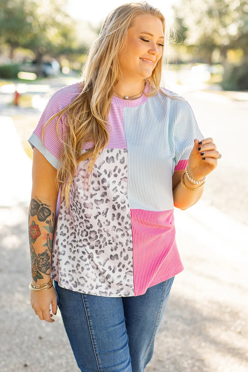 T-shirt Short Sleeve Plus Size Tops Elegant Lady Streetwear Leopard display picture 6