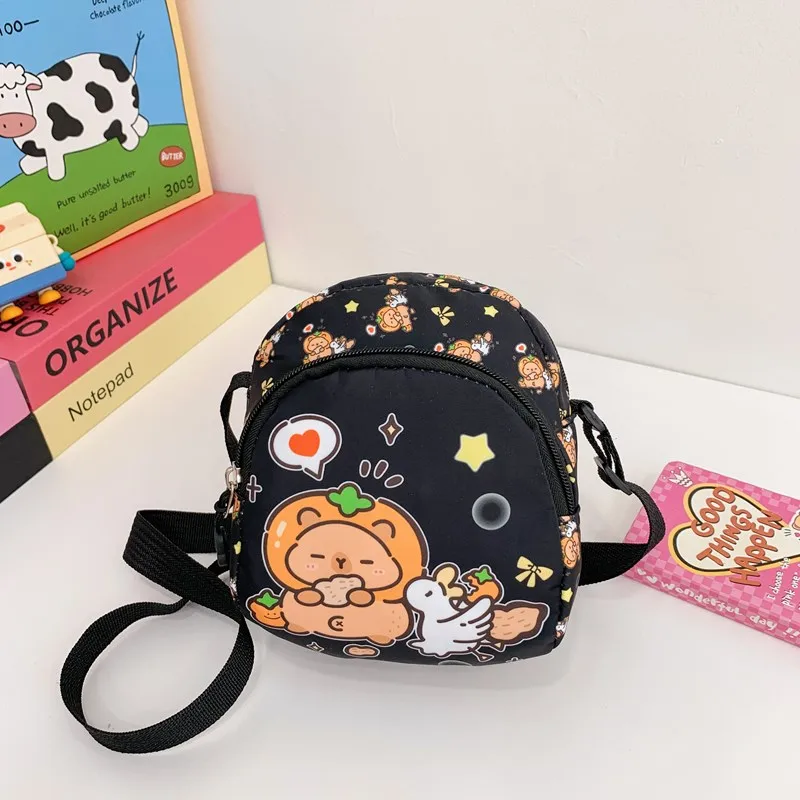 Kid'S Nylon Cartoon Capybara Cute Square Zipper Crossbody Bag display picture 25