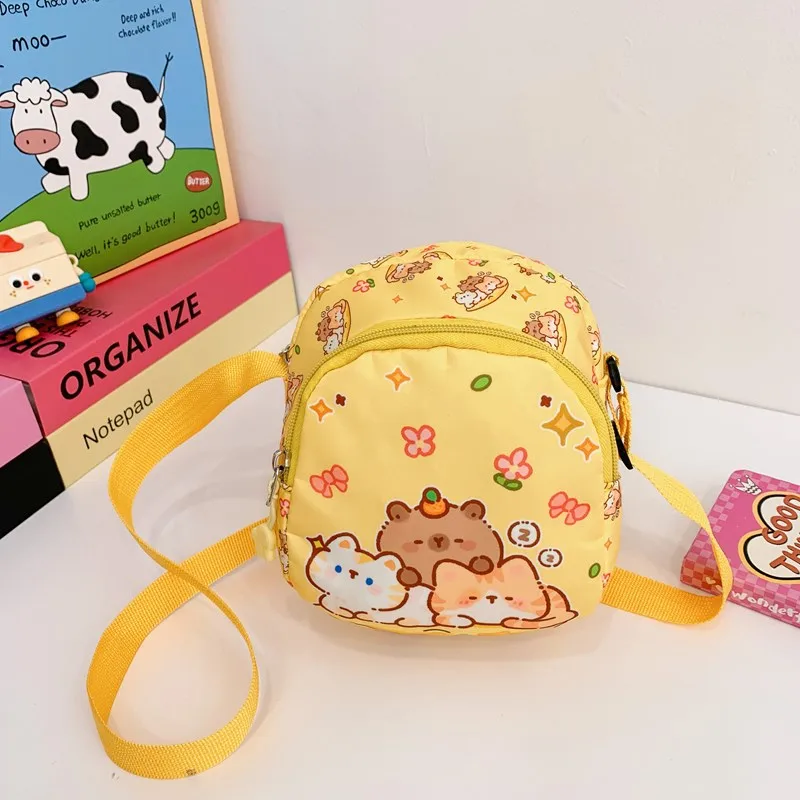 Kid'S Nylon Cartoon Capybara Cute Square Zipper Crossbody Bag display picture 20
