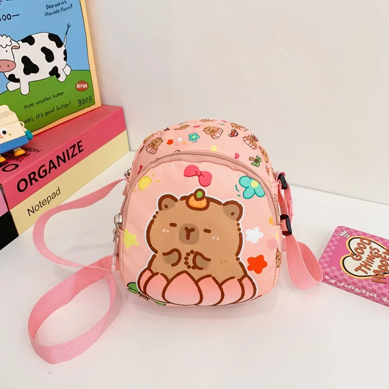 Kid'S Nylon Cartoon Capybara Cute Square Zipper Crossbody Bag display picture 17