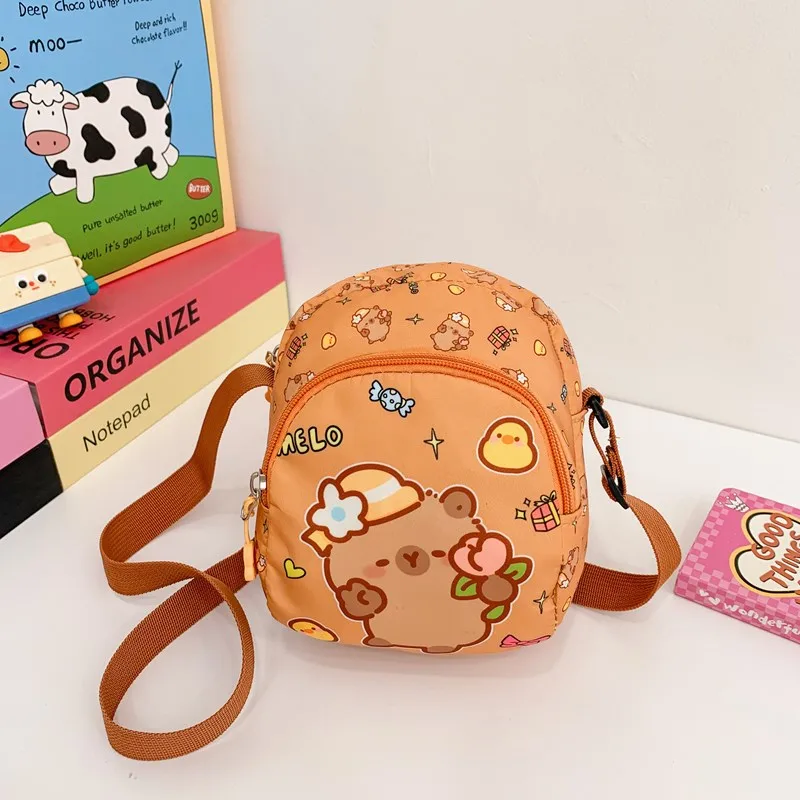 Kid'S Nylon Cartoon Capybara Cute Square Zipper Crossbody Bag display picture 18