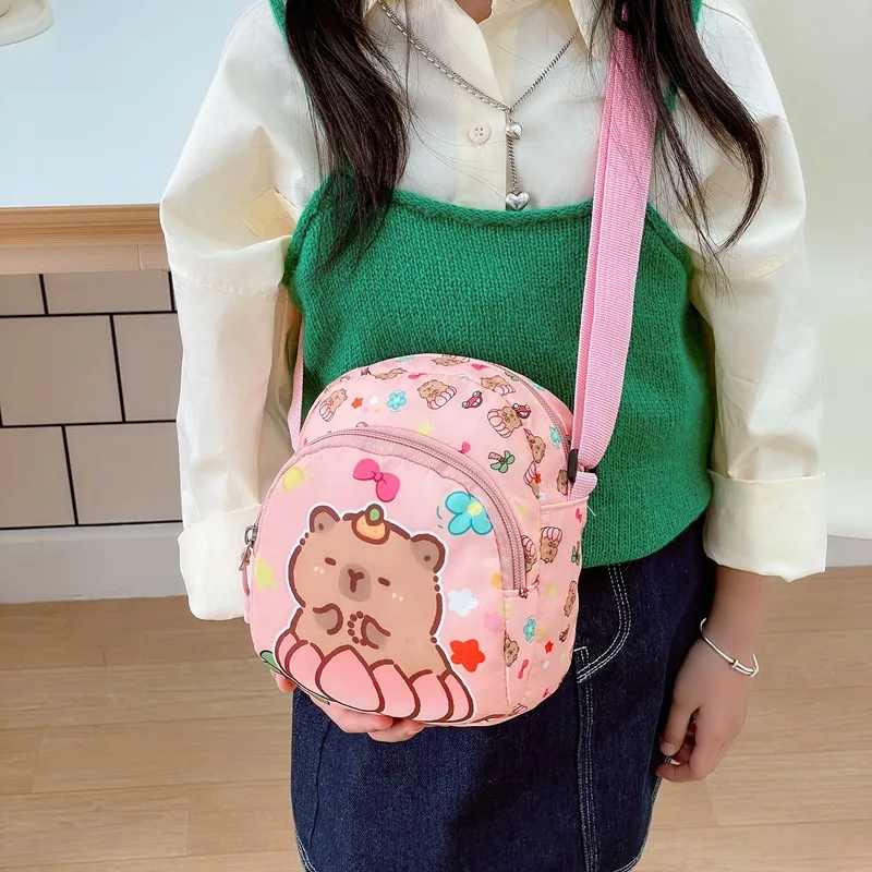 Kid'S Nylon Cartoon Capybara Cute Square Zipper Crossbody Bag display picture 33