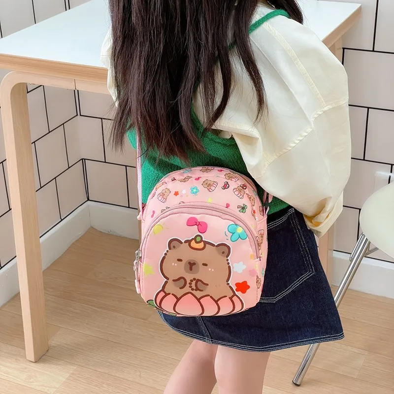 Kid'S Nylon Cartoon Capybara Cute Square Zipper Crossbody Bag display picture 30
