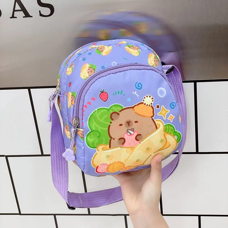 Kid'S Nylon Cartoon Capybara Cute Square Zipper Crossbody Bag display picture 31