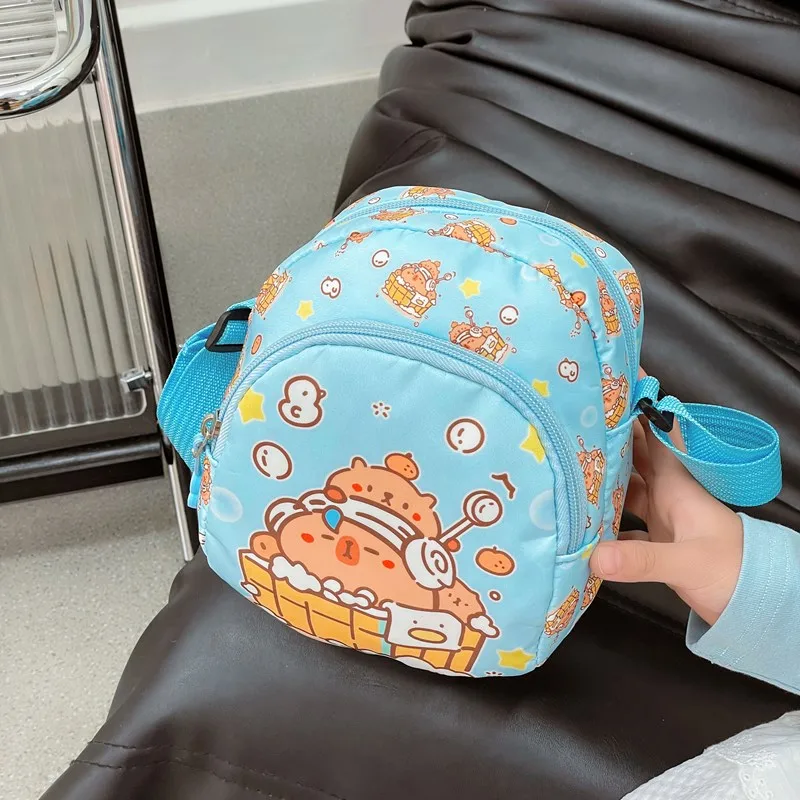 Kid'S Nylon Cartoon Capybara Cute Square Zipper Crossbody Bag display picture 14