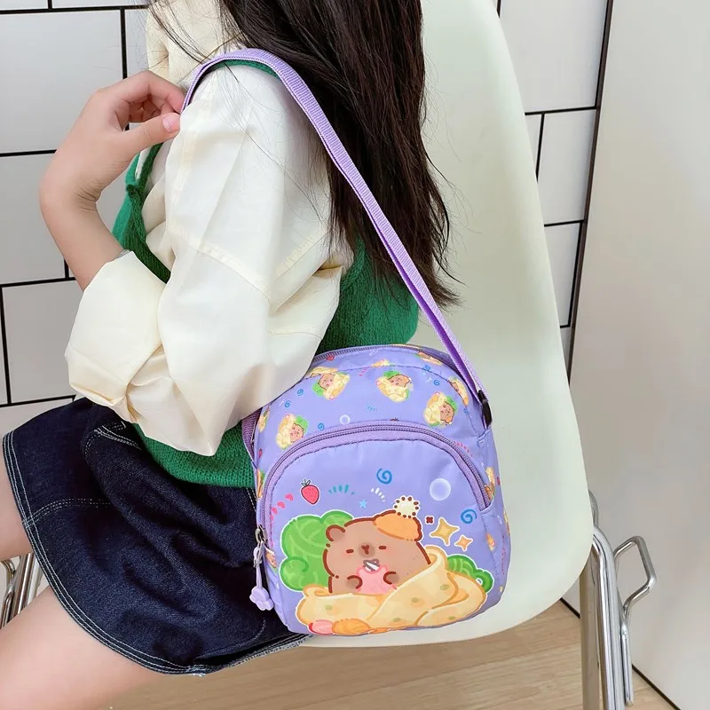 Kid'S Nylon Cartoon Capybara Cute Square Zipper Crossbody Bag display picture 34
