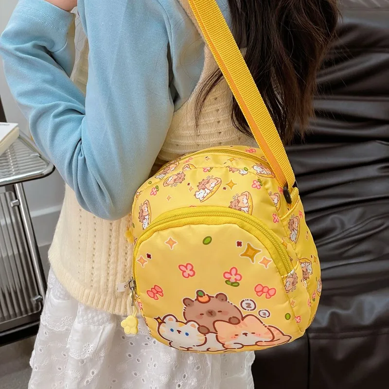 Kid'S Nylon Cartoon Capybara Cute Square Zipper Crossbody Bag display picture 41