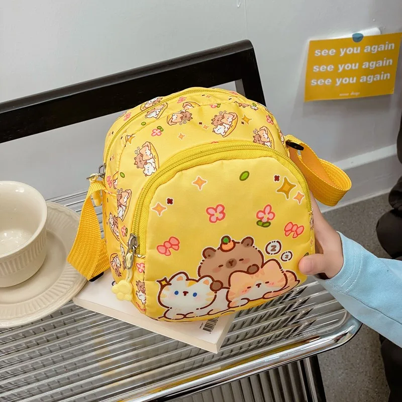 Kid'S Nylon Cartoon Capybara Cute Square Zipper Crossbody Bag display picture 46