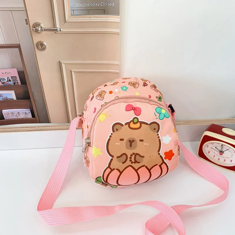 Kid'S Nylon Cartoon Capybara Cute Square Zipper Crossbody Bag display picture 37