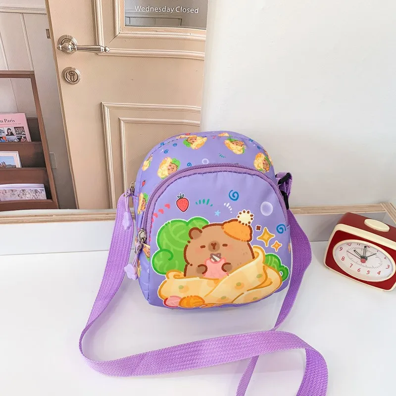 Kid'S Nylon Cartoon Capybara Cute Square Zipper Crossbody Bag display picture 39