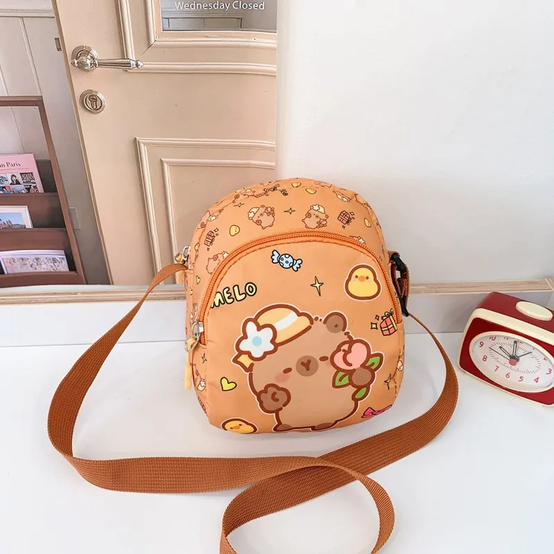 Kid'S Nylon Cartoon Capybara Cute Square Zipper Crossbody Bag display picture 35