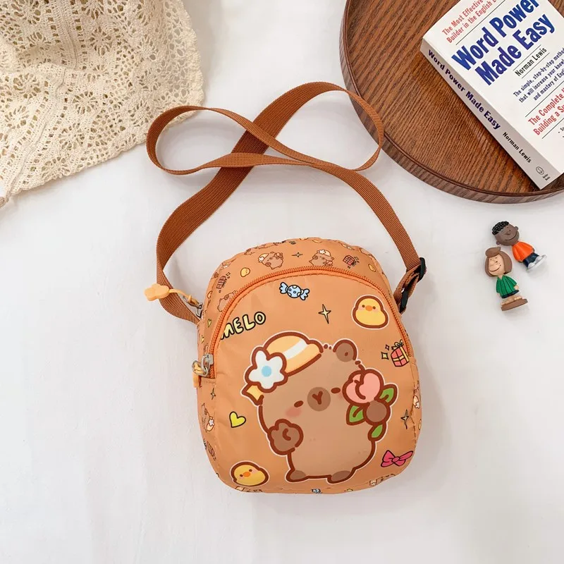 Kid'S Nylon Cartoon Capybara Cute Square Zipper Crossbody Bag display picture 49