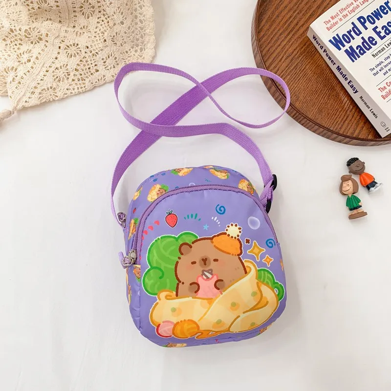 Kid'S Nylon Cartoon Capybara Cute Square Zipper Crossbody Bag display picture 69